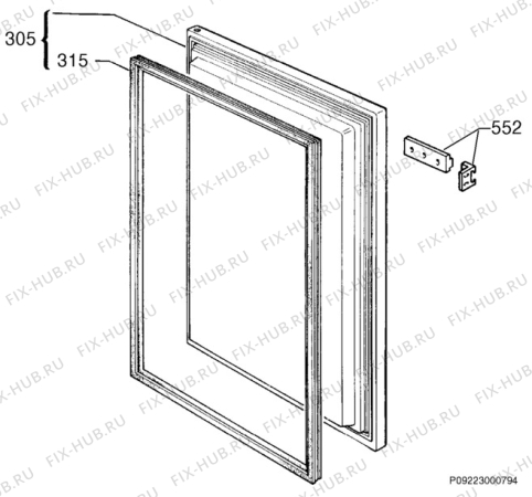 Взрыв-схема холодильника Juno Electrolux JGI4428 - Схема узла Door 003